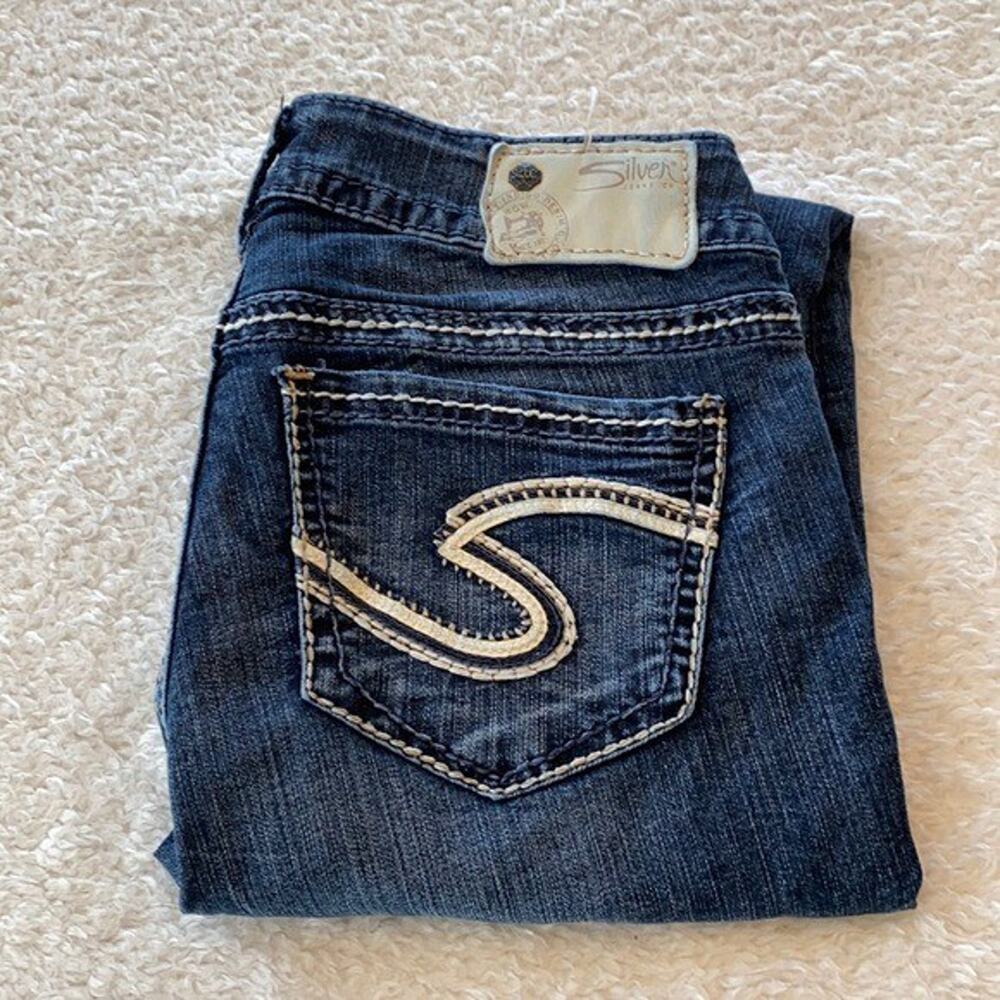 Silver‎ Jeans Womens 26 Blue Suki embroidered Capri Western Crop Rodeo